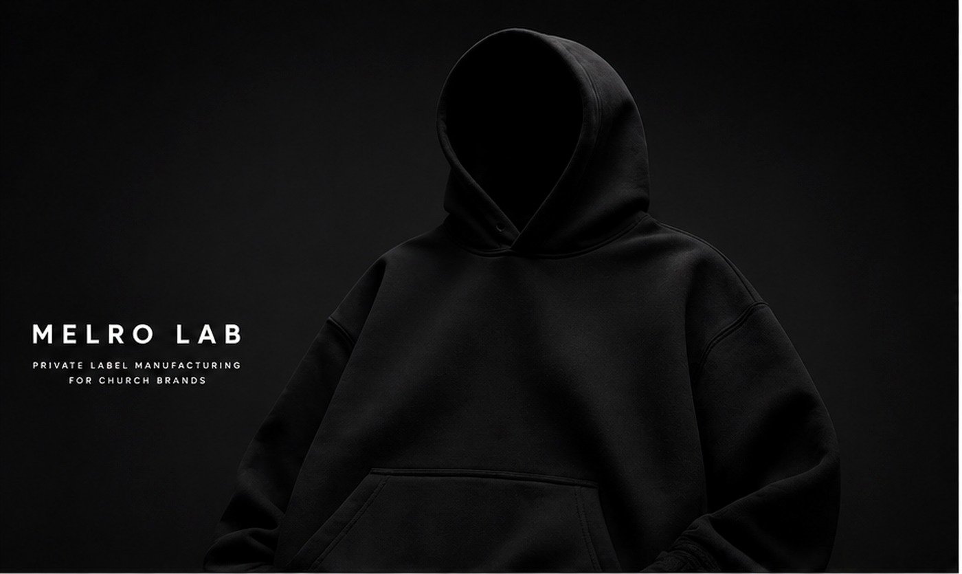 Black premium hoodie product photography